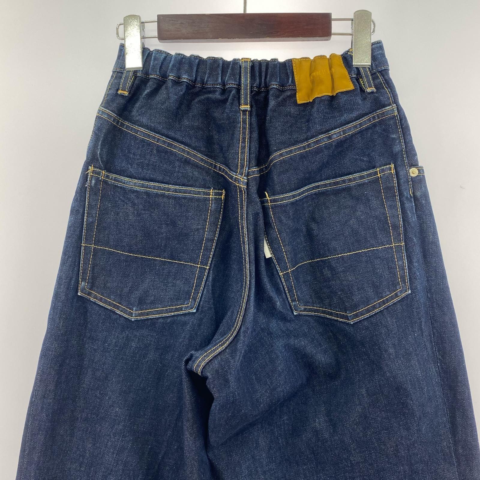 デニムパンツ タックデニムパンツ 36 ネイビー
