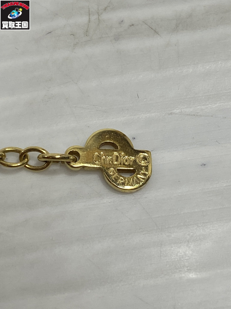 DIOR ティアドロップ ラインストーン ネックレス