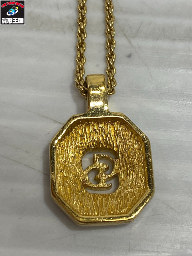 DIOR CDロゴ ラインストーン シールドネックレス