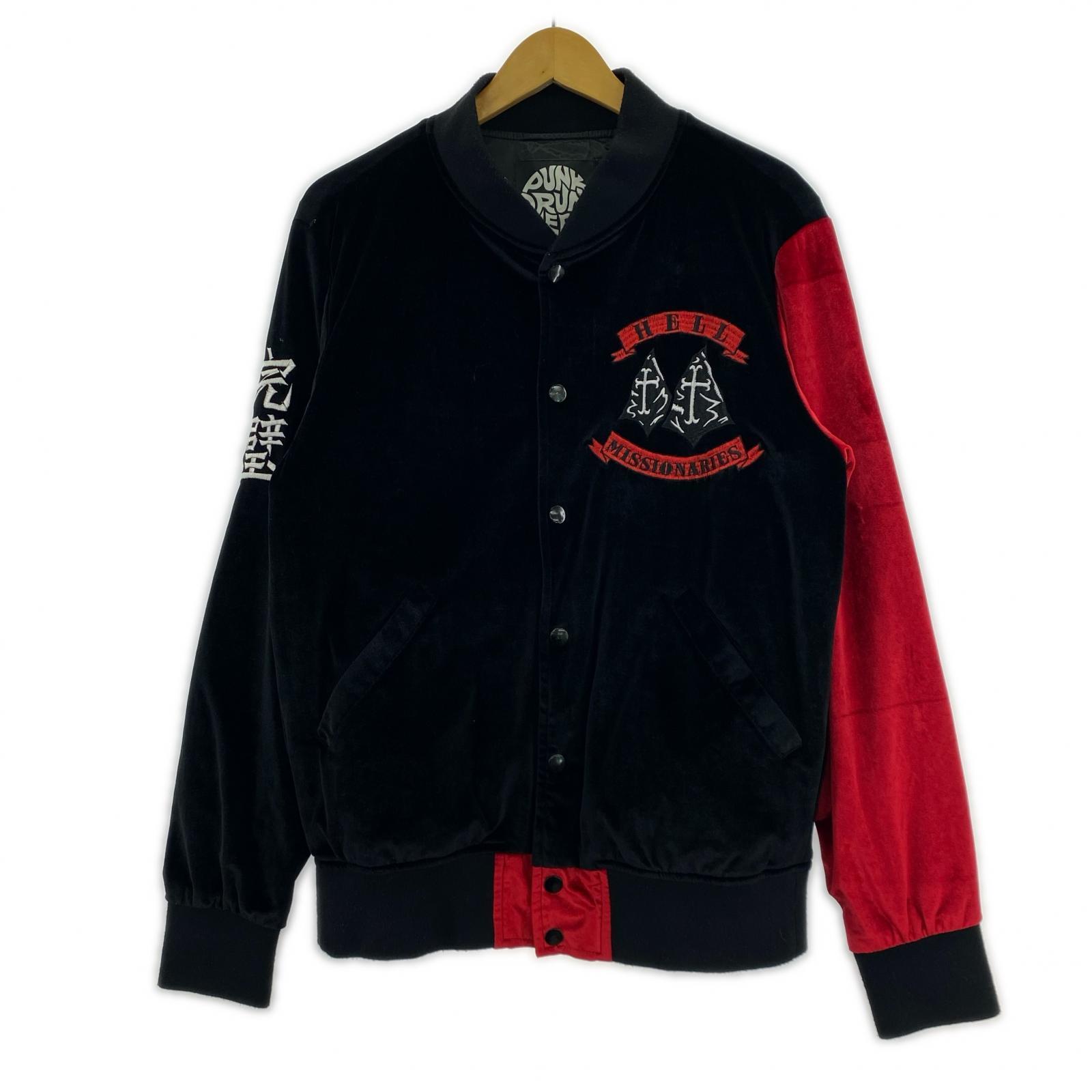 ジャケット PUNK DRUNKERS キン肉マン CROSS BOMBER スタジャン M M ブラック
