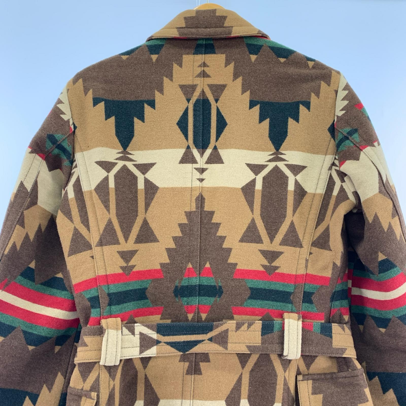 その他アウター RRL ネイティブ柄 ダブル コート US-S ブラウン ブランケット