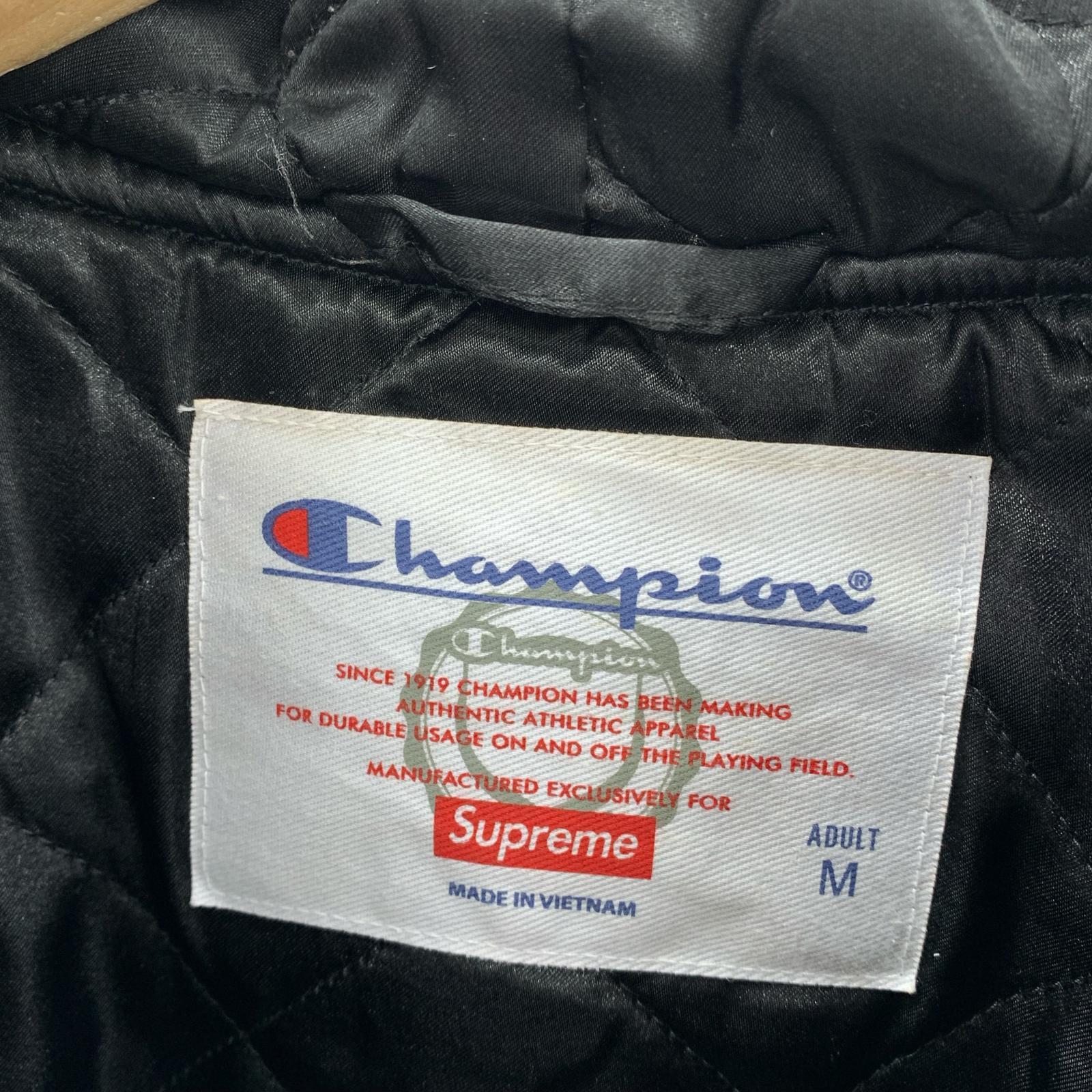 ジャケット Supreme×Champion フードスタジャン BLK M ブラック