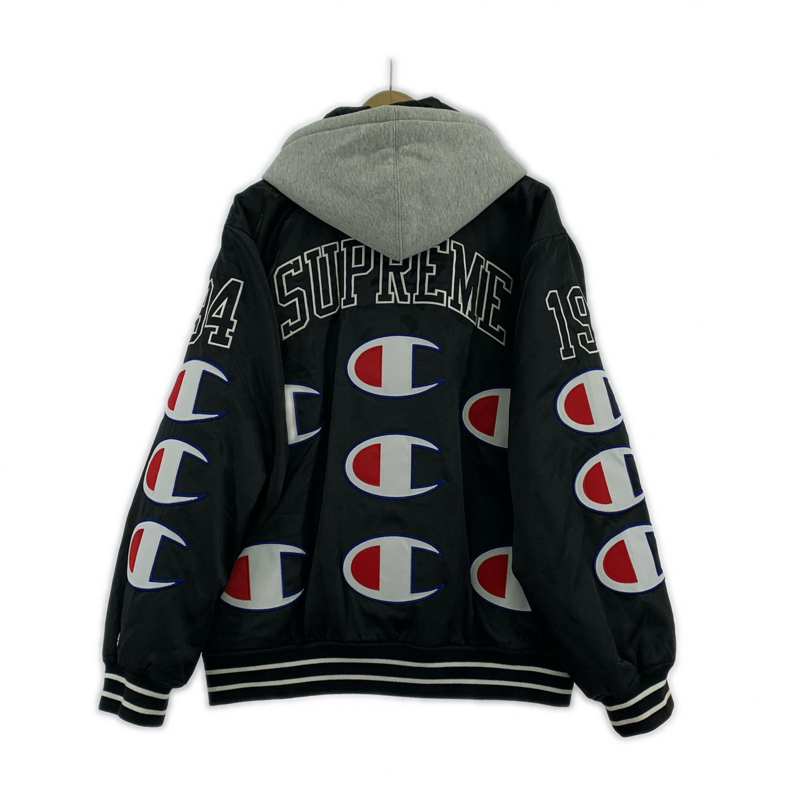 ジャケット Supreme×Champion フードスタジャン BLK M ブラック