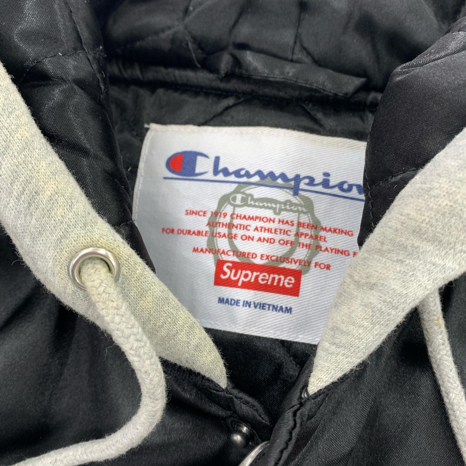ジャケット Supreme×Champion フードスタジャン BLK M ブラック