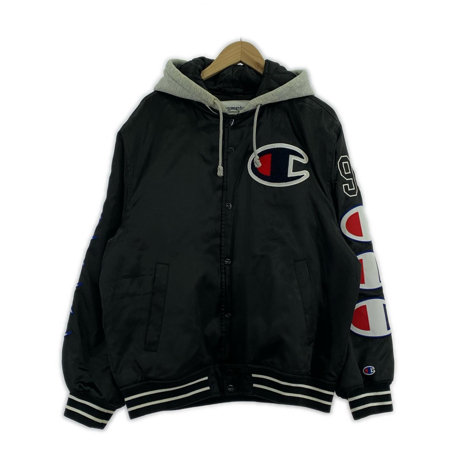 ジャケット Supreme×Champion フードスタジャン BLK M ブラック