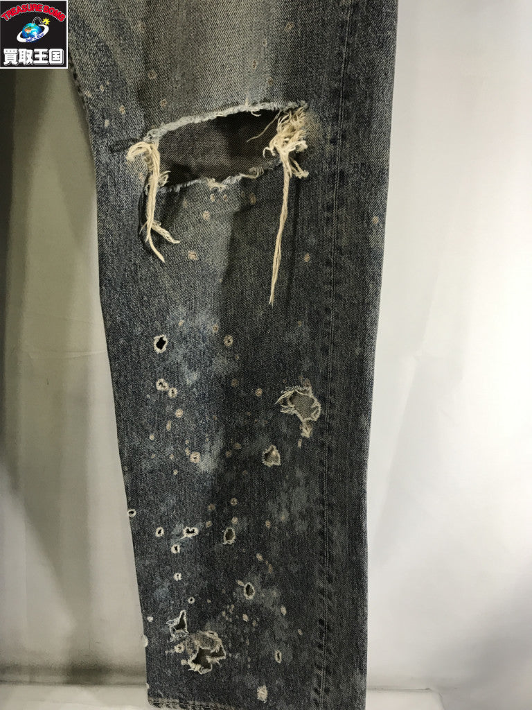 デニムパンツ 24SS Damage Straight Denim Pants W27