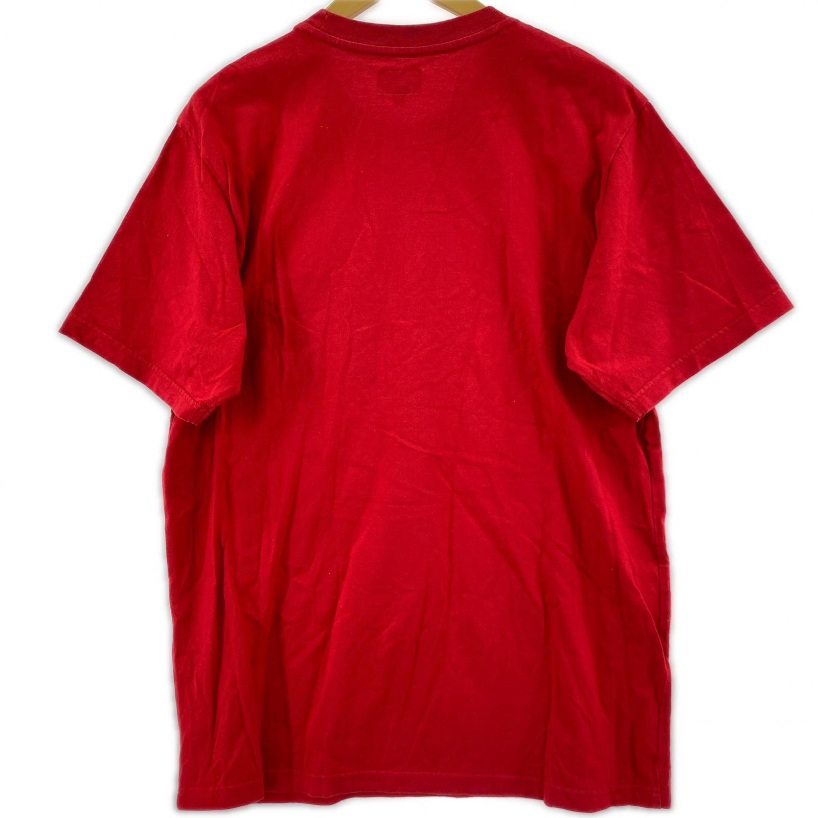 半袖Tシャツ Mesh Stripe Pocket Tee RED M M レッド