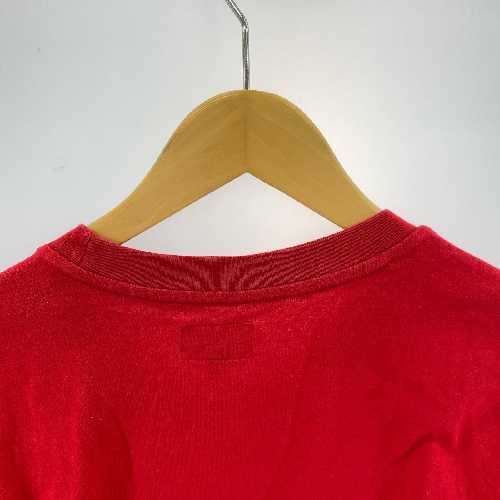 半袖Tシャツ Mesh Stripe Pocket Tee RED M M レッド