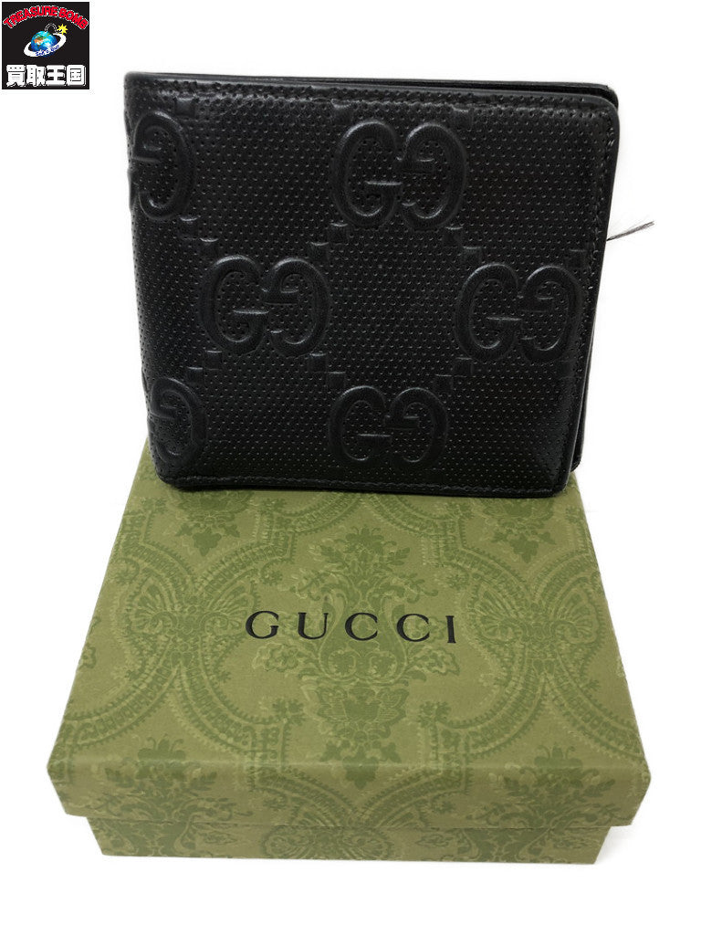GUCCI 625555 GGエンボス コンパクトウォレット