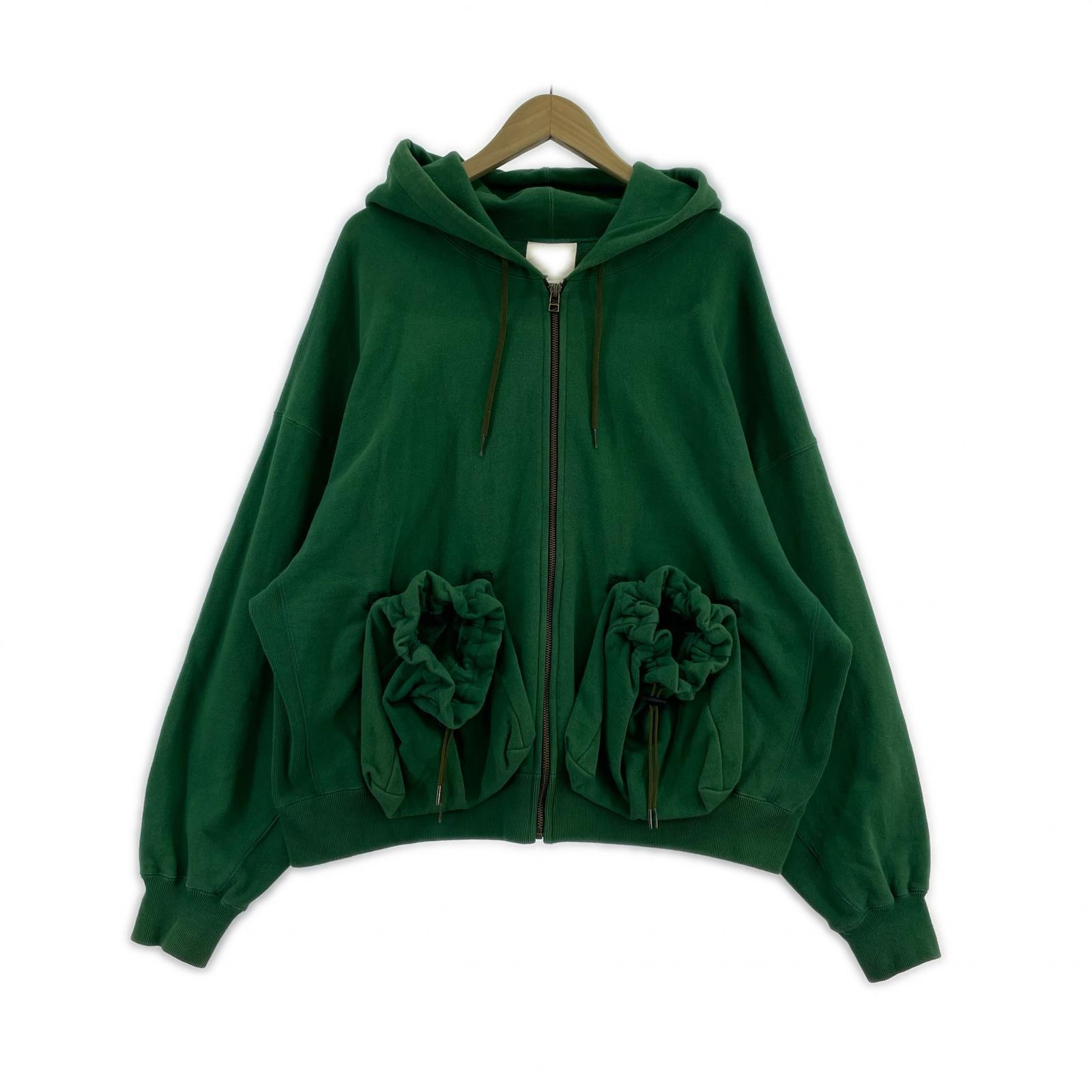パーカー refomed KINCHAKU ZIPUP HOODIE 2 2 グリーン