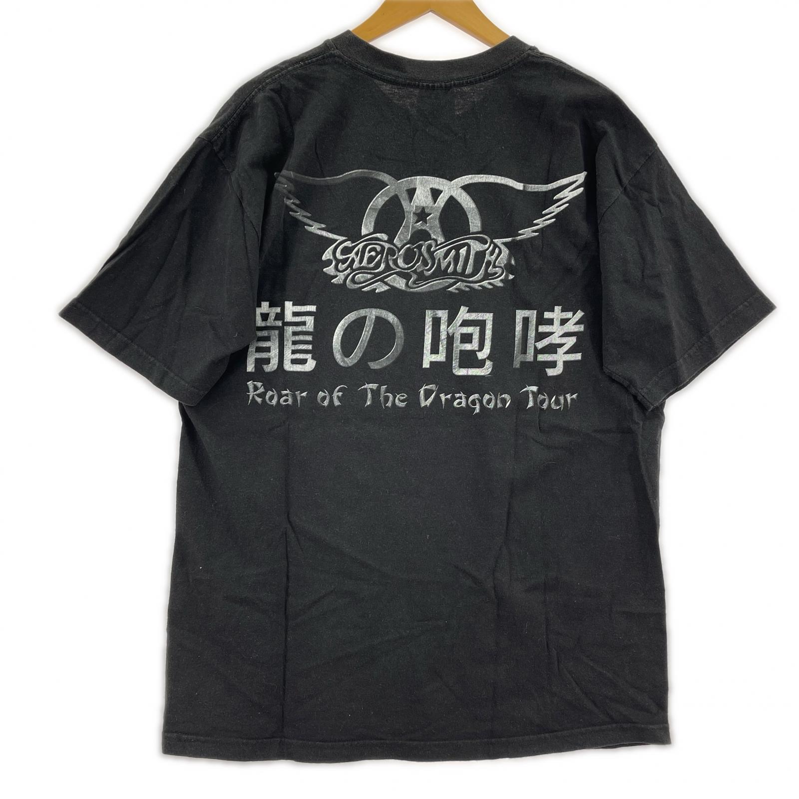 半袖Tシャツ AERO SMITH 90s 龍の咆哮 ツアーTee L L ブラック