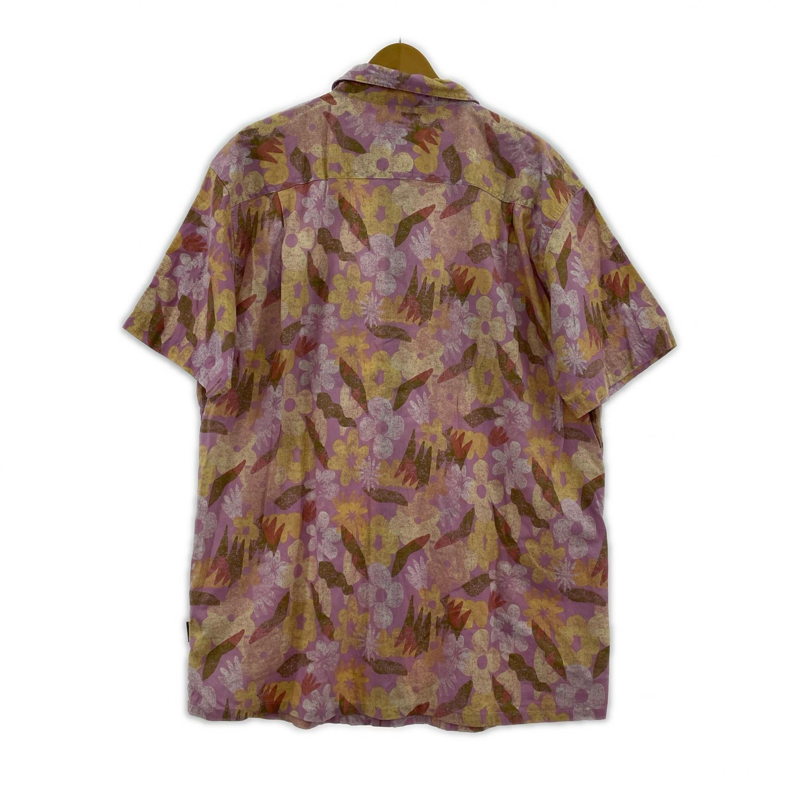 半袖シャツ コットンアロハ ピンク 花柄 (XL) ピンク