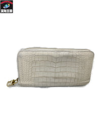 LOUIS VUITTON エキゾチックレザー クロコダイル ジッピーウォレット パドロック ベージュ