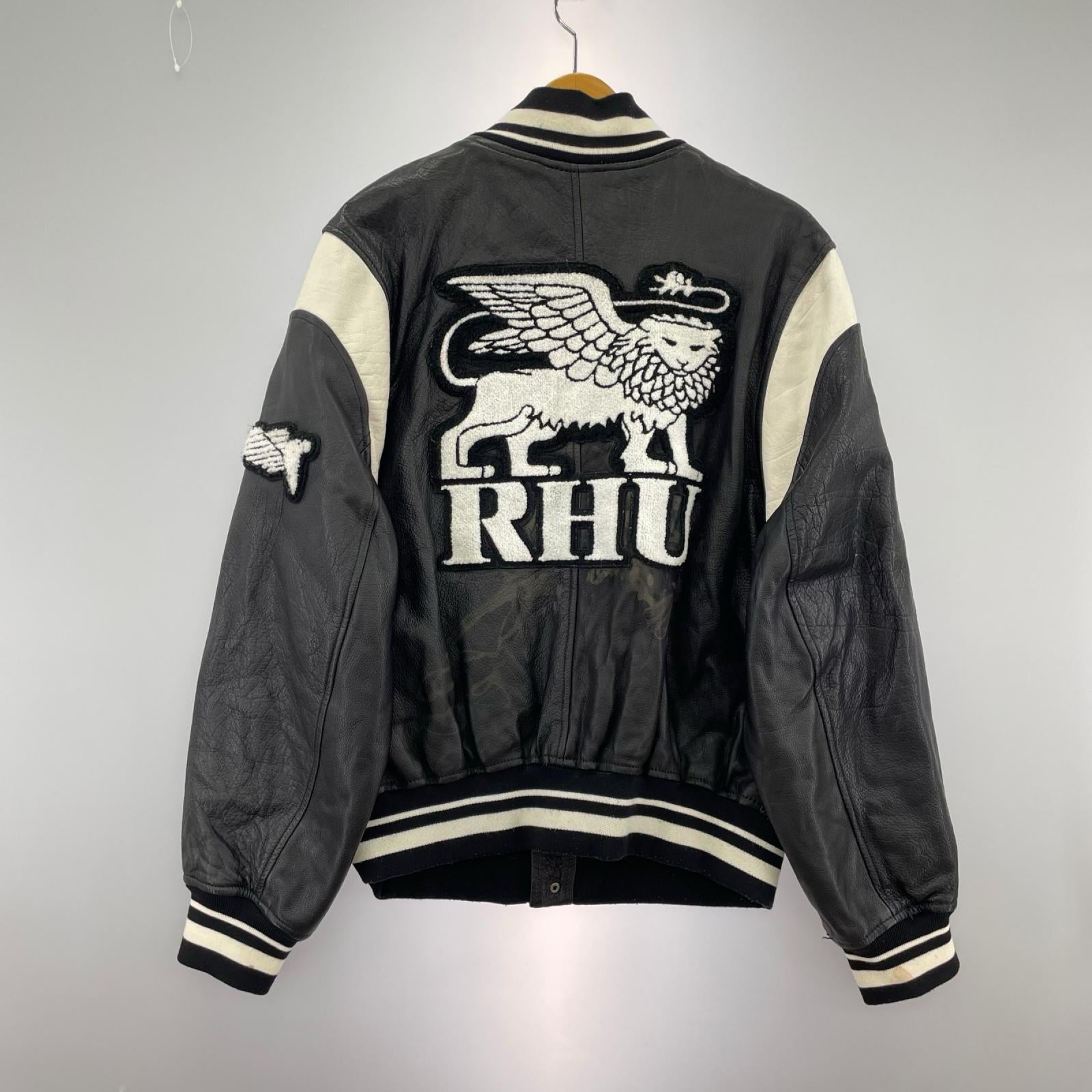 ジャケット ×RHUGI レザー ボンバー ジャケット ブラック M