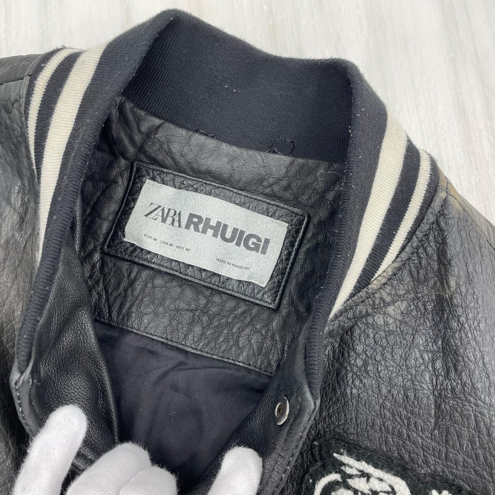 ジャケット ×RHUGI レザー ボンバー ジャケット ブラック M