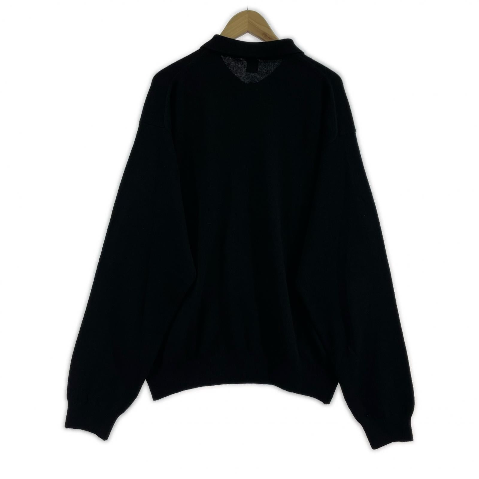 ニット Wool Cashmere Warm Knit Polo LL ブラック