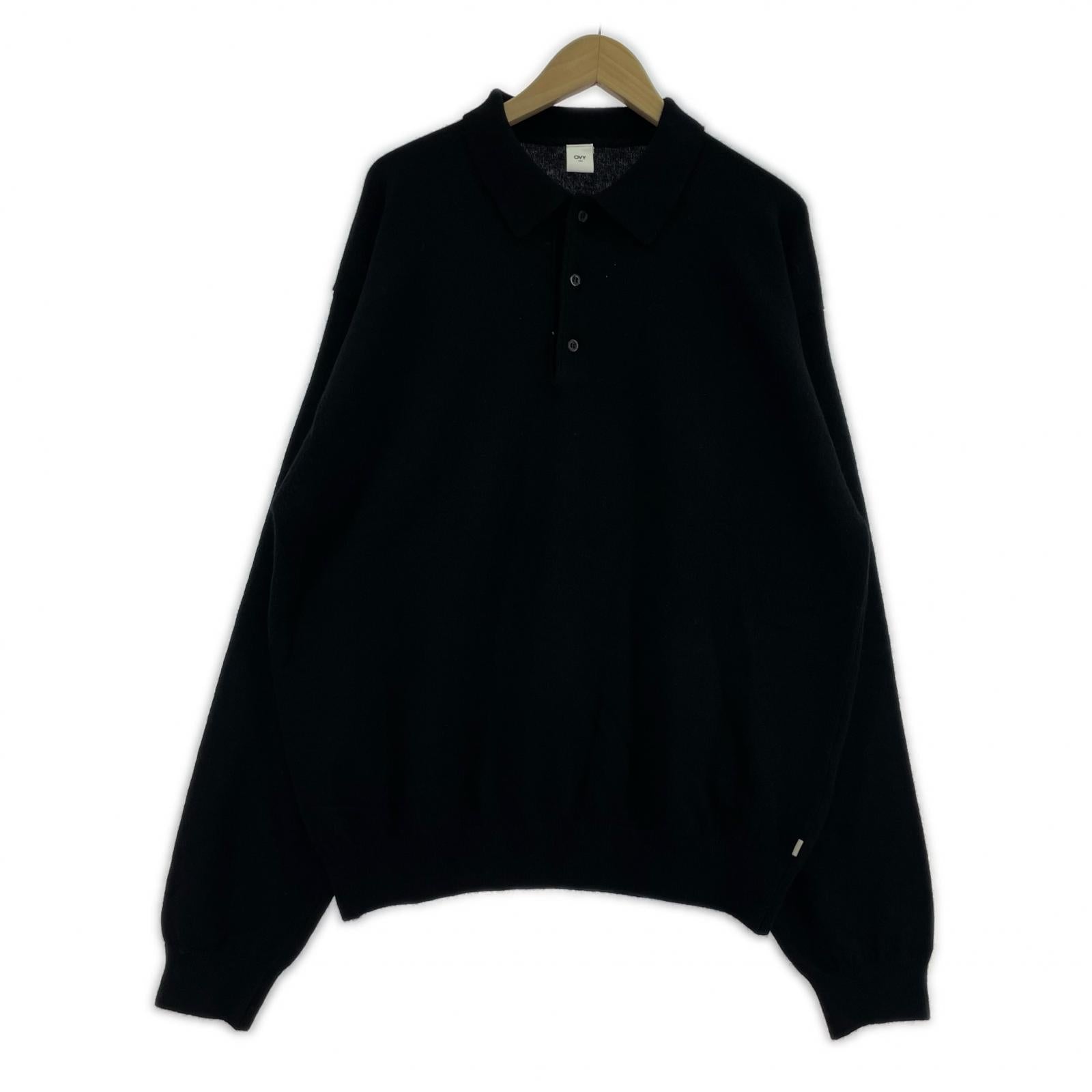 ニット Wool Cashmere Warm Knit Polo LL ブラック