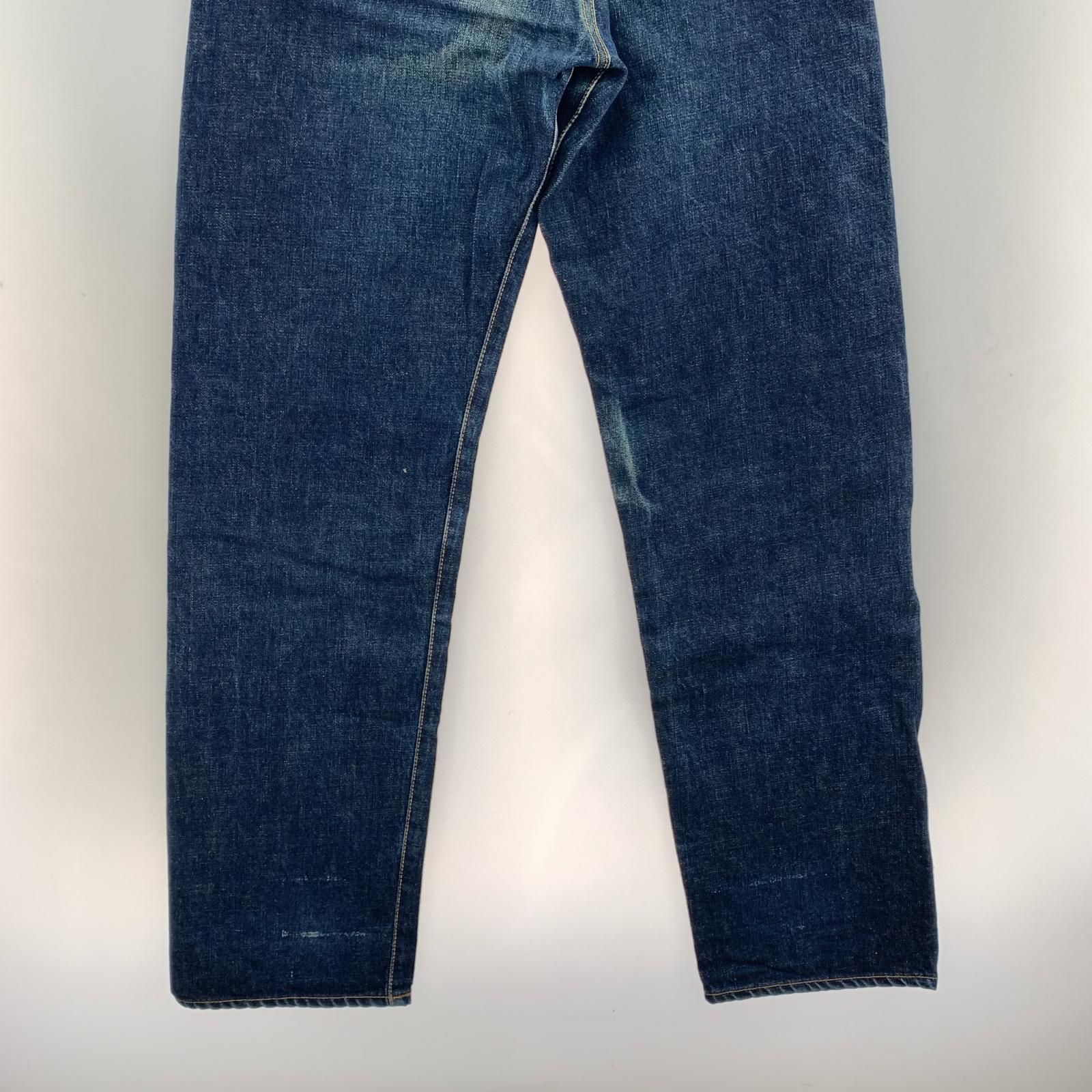デニムパンツ EVISU 初期 水牛パッチ 2501xx セルビッチ デニム W30 30 ネイビー