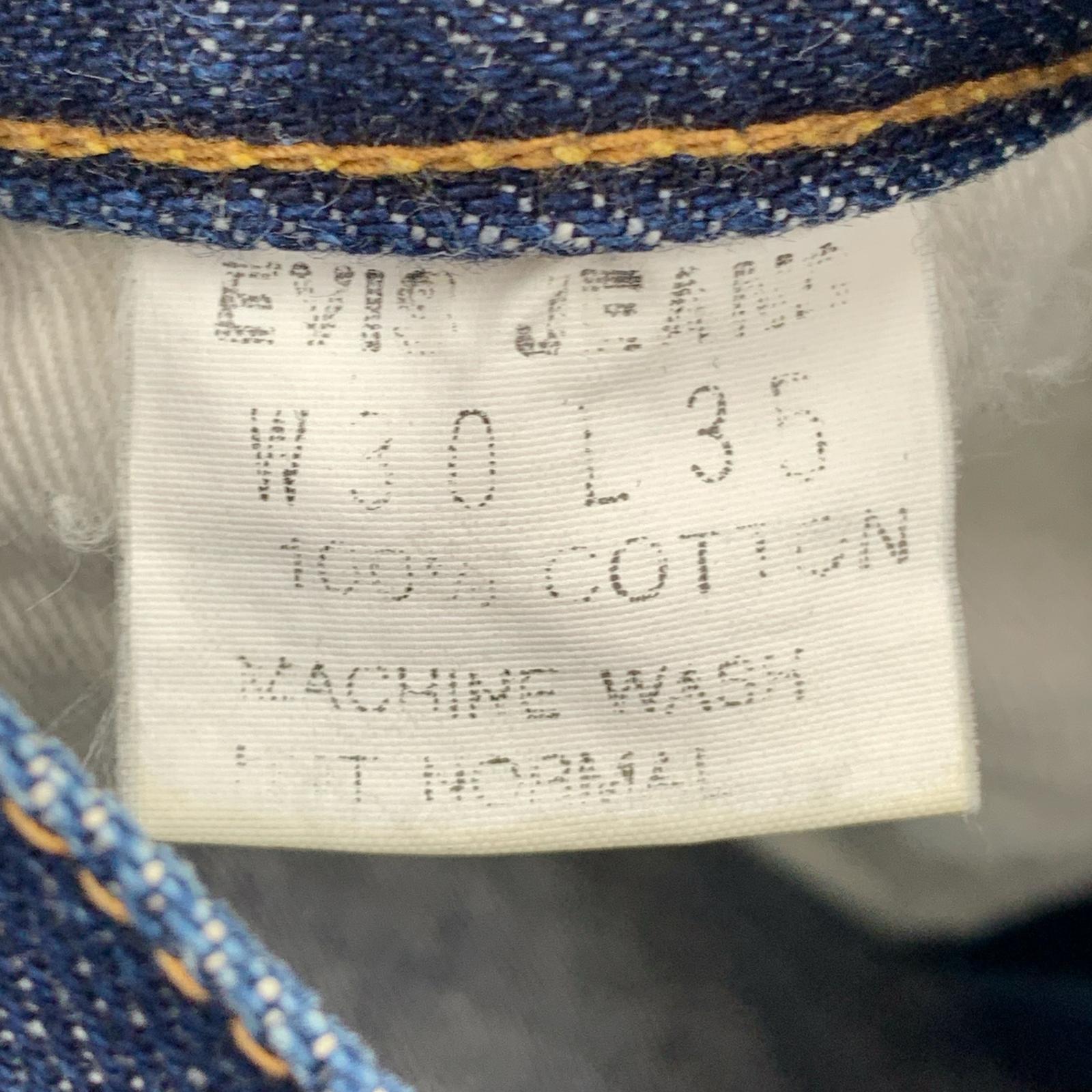 デニムパンツ EVISU 初期 水牛パッチ 2501xx セルビッチ デニム W30 30 ネイビー