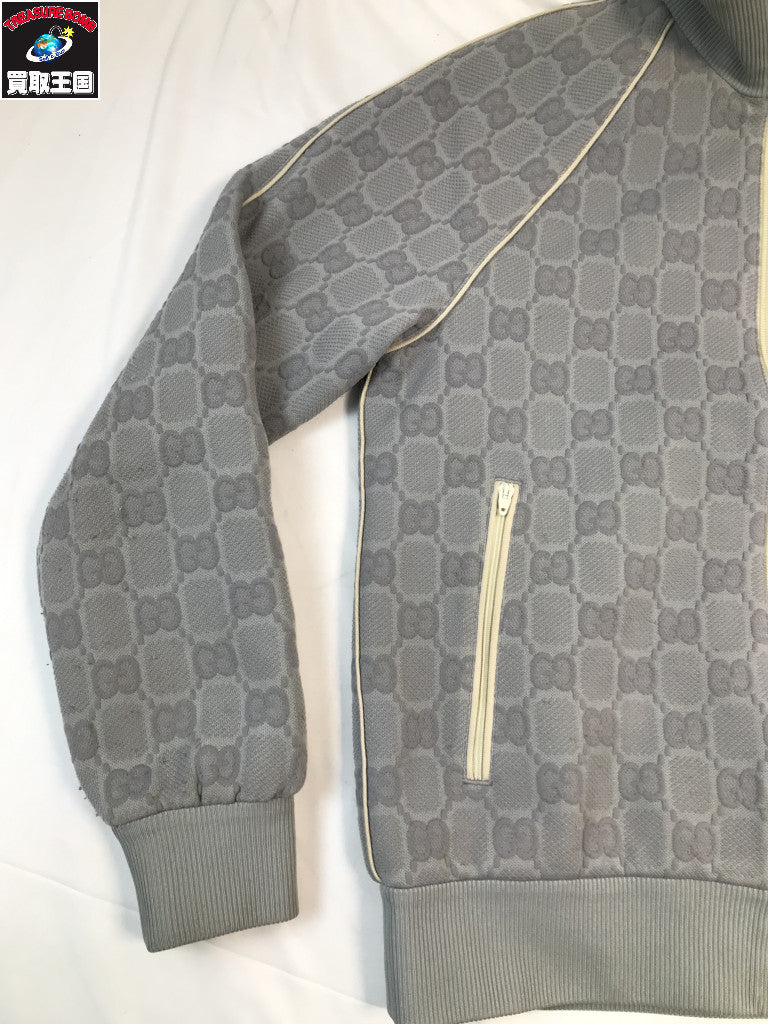 24SS/GG柄/ジャガード/トラックジャケット/GRY/XS