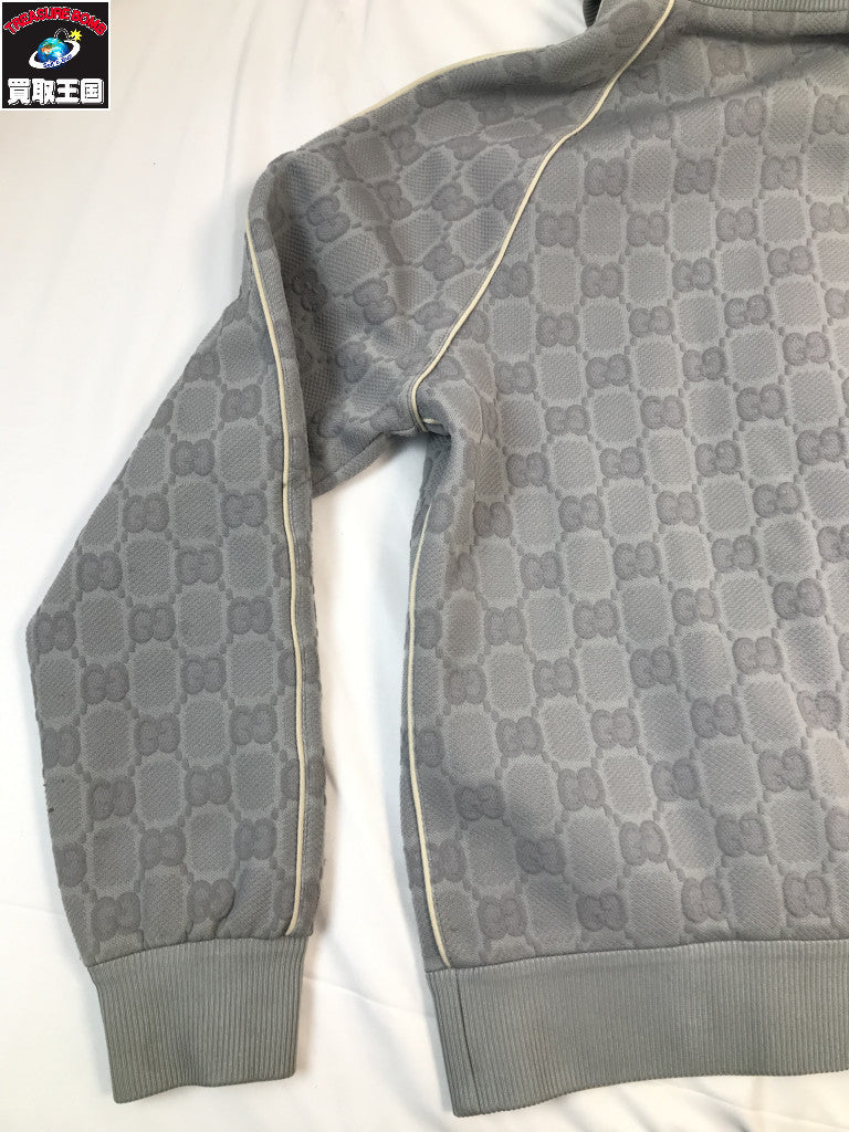 24SS/GG柄/ジャガード/トラックジャケット/GRY/XS
