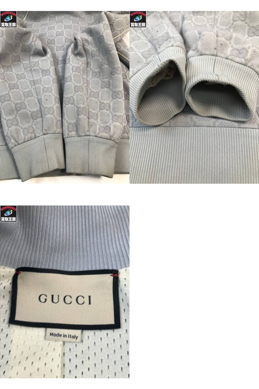 24SS/GG柄/ジャガード/トラックジャケット/GRY/XS