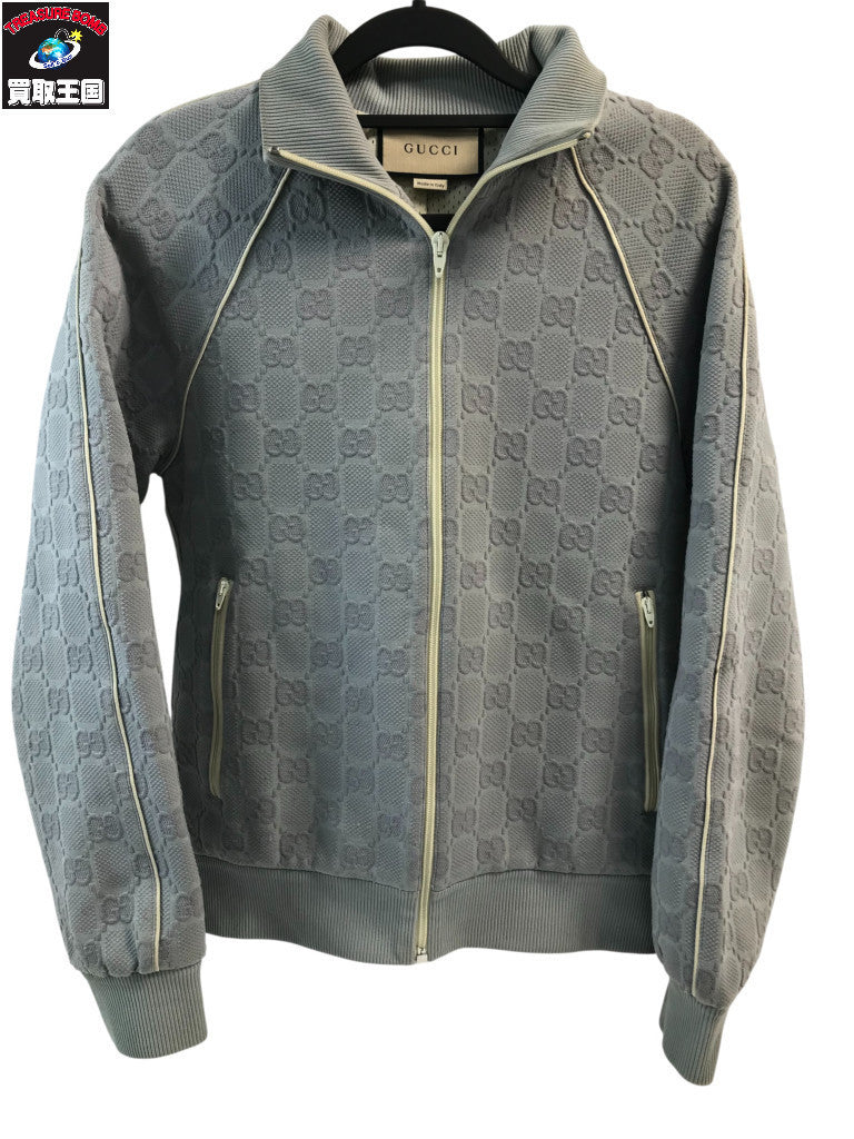 24SS/GG柄/ジャガード/トラックジャケット/GRY/XS