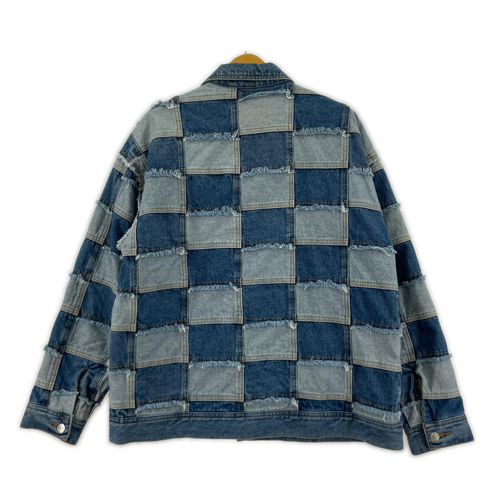 ジャケット パッチワークデニムジャケット 青 ブルー