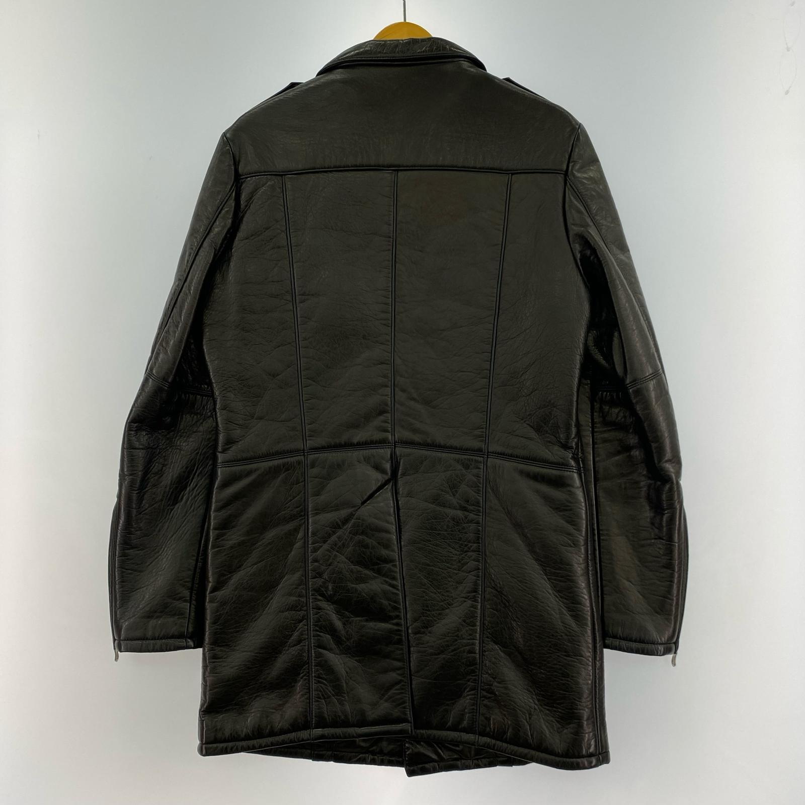 レザージャケット ロングイレザーコート 黒 4 ブラック