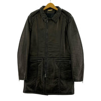 レザージャケット ロングイレザーコート 黒 4 ブラック