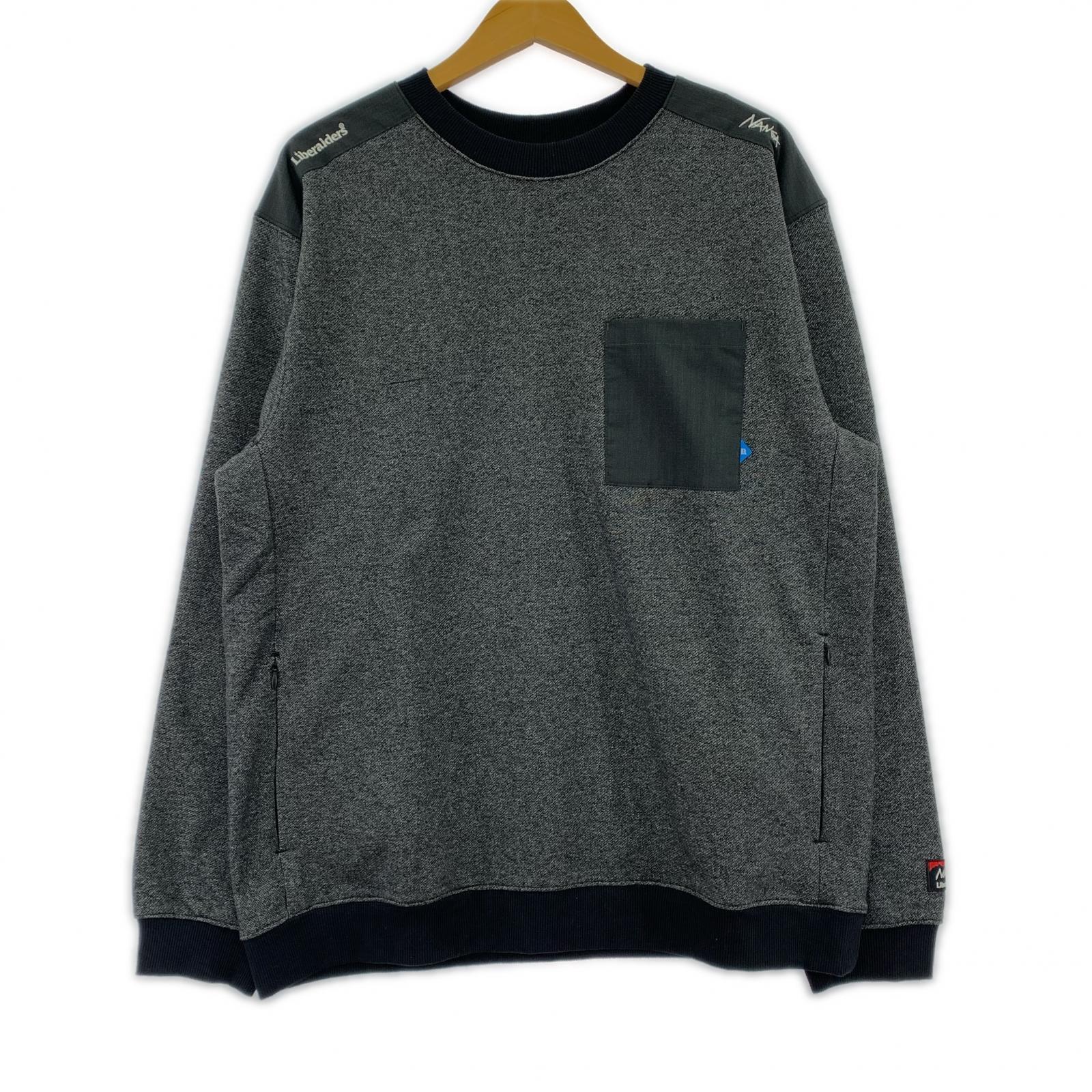 スウェット NANGA×Liberaiders ECO HYBRID SWEATSHIRT スウェット M グレー×ブラック M