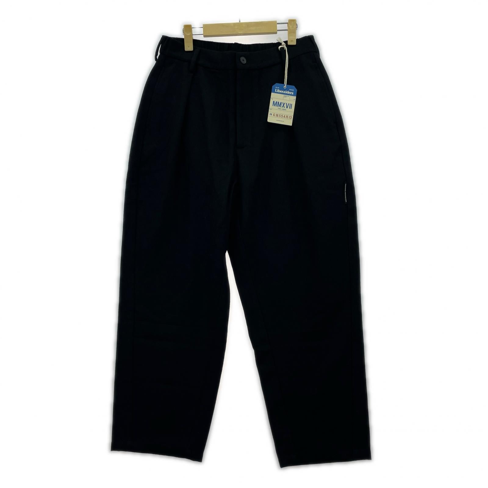 パンツ Liberaiders ONE TUCK WIDE WOOL PANTS ウールスラックス M ブラック M ブラック