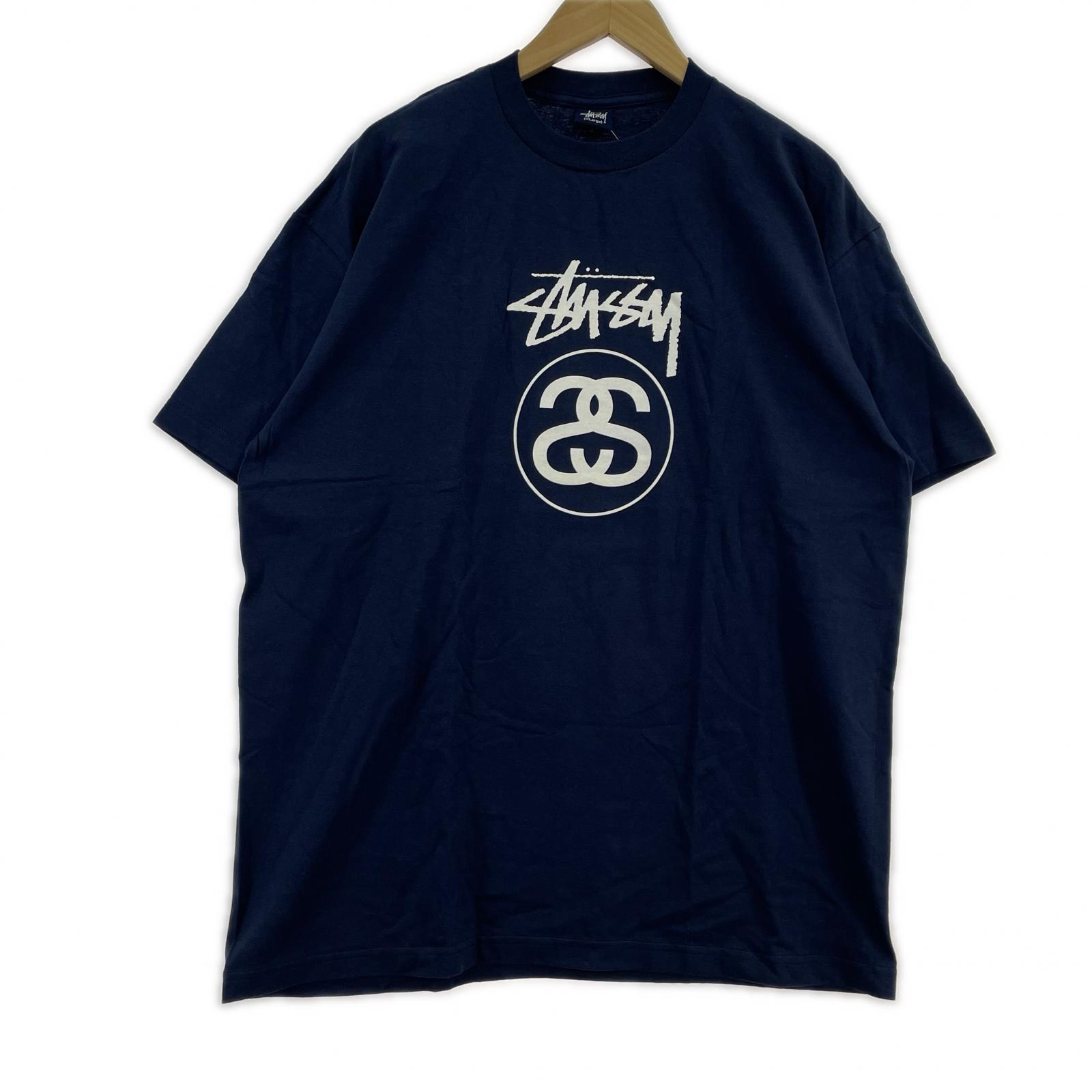 その他トップス STUSSY 紺タグ SS LINK Tシャツ ネイビー XL