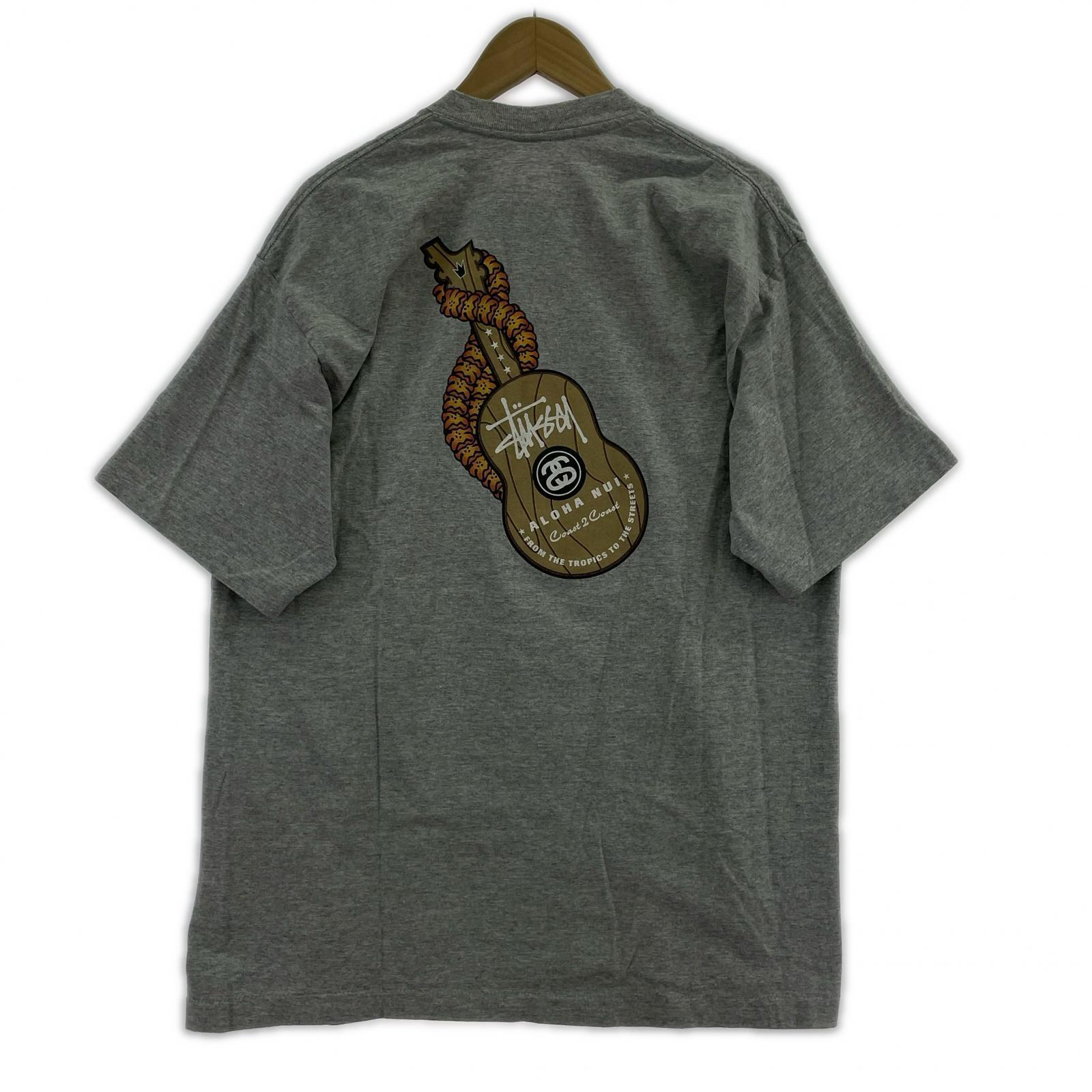 その他トップス STUSSY 紺タグ ALOHA NUI Tシャツ グレー XL グレー