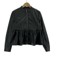 ジャケット sheller ペプラムレザージャケット M ブラック