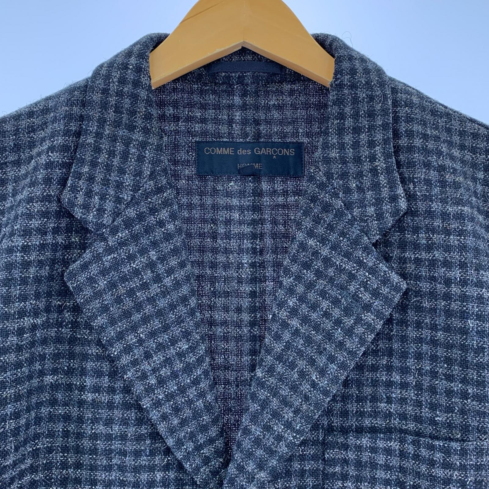 ジャケット COMME des GARCONS HOMME 90s ツイードチェックジャケット M ブラック×グレー M グレー