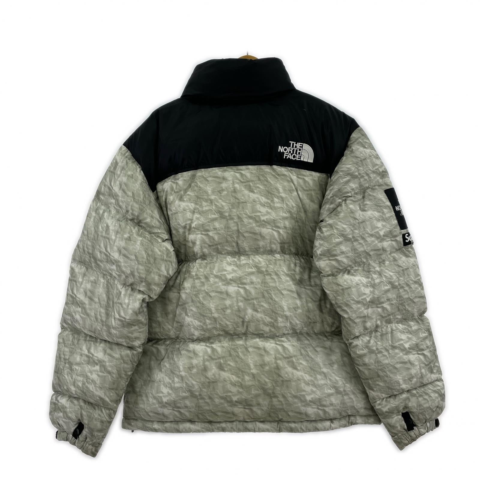 ダウンジャケット Nuptse Jacket "White Paper Print" 19AW M グレー