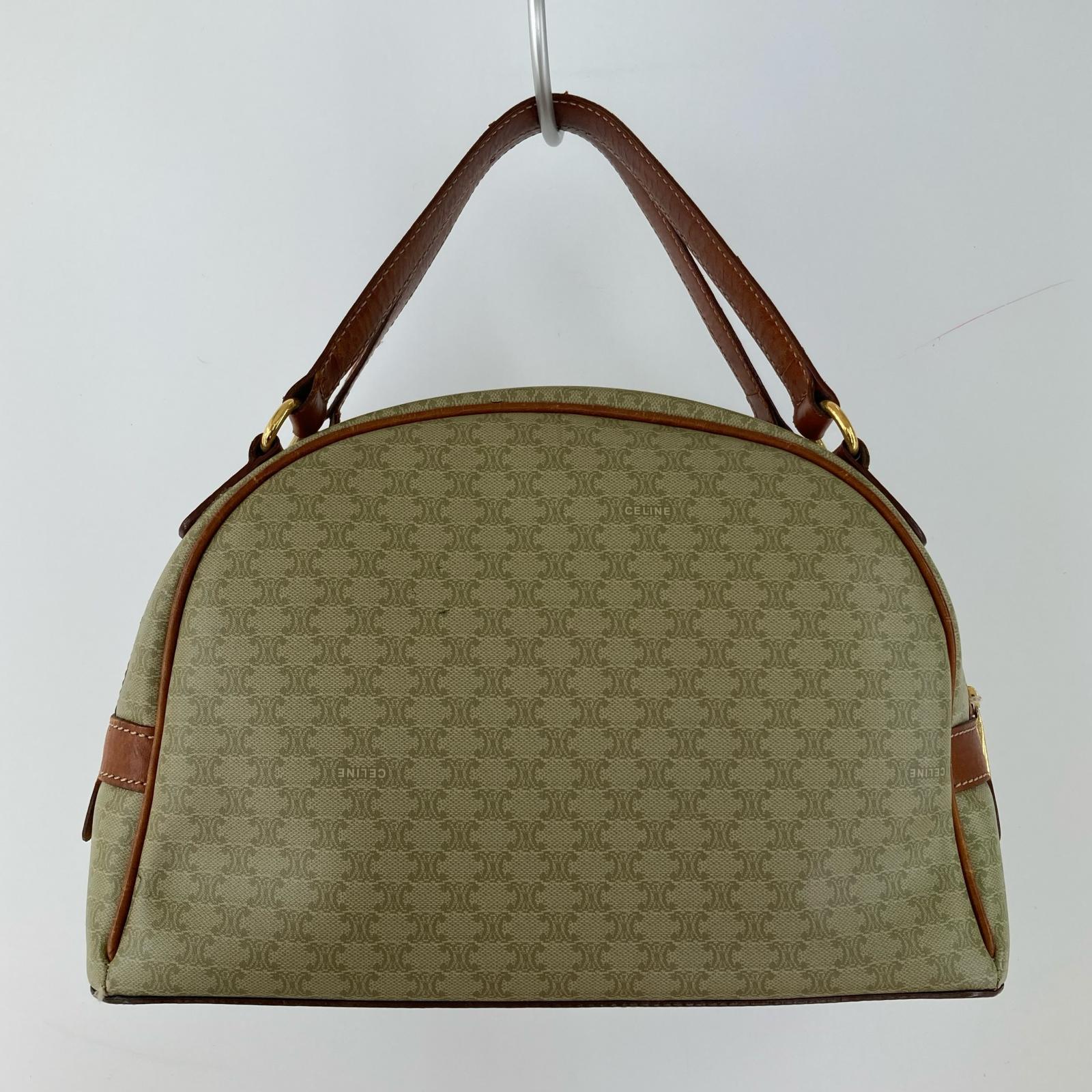 CELINE マカダム ハンドバッグ ハーフムーン
