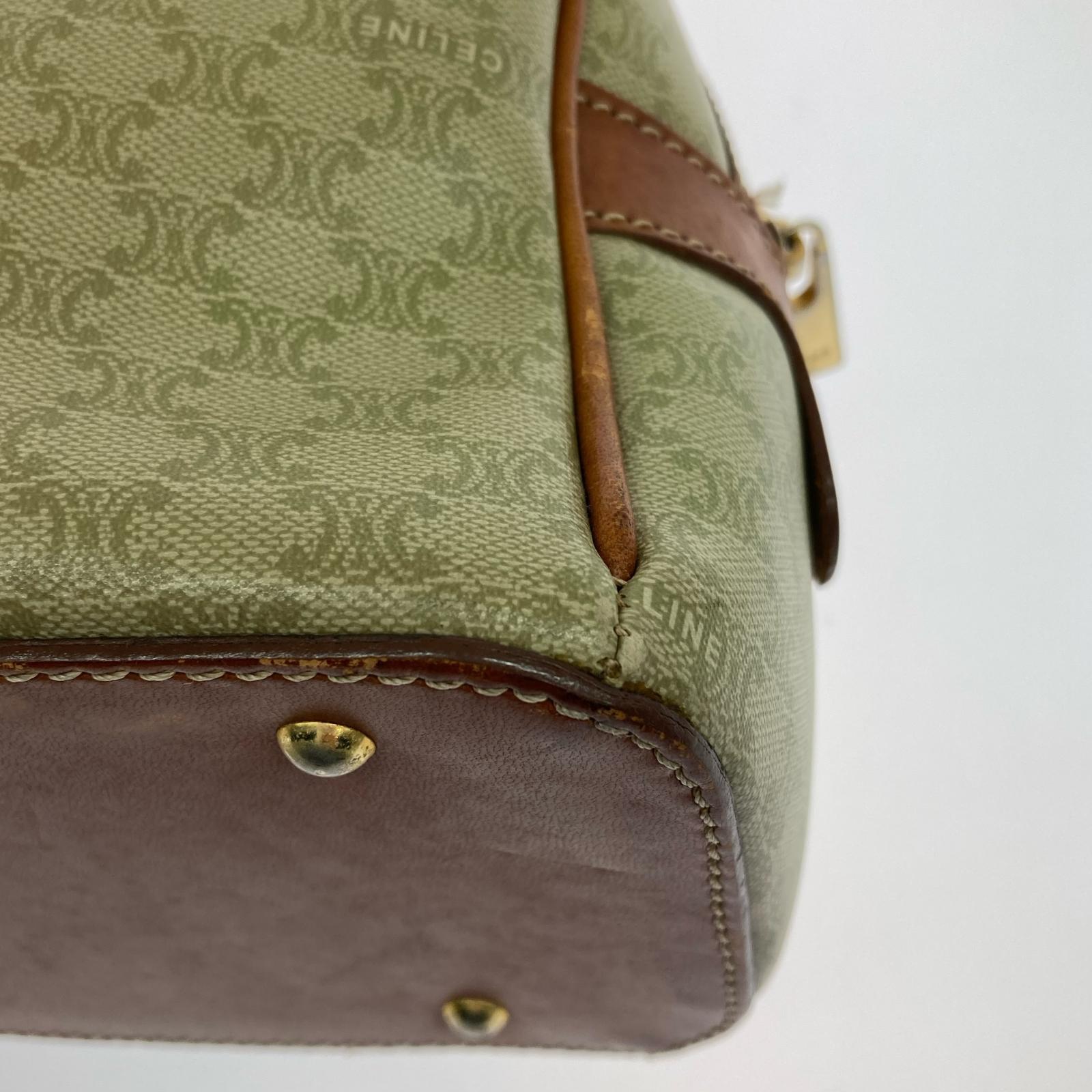 CELINE マカダム ハンドバッグ ハーフムーン
