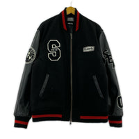 ジャケット HYSTERIC GLAMOUR×WIND AND SEA WDS VARSITY JACKET 袖レザースタジャン L 黒 L