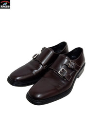 GUCCI/ダブルモンクストラップ/レザーシューズ/25.5cm