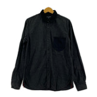 長袖シャツ COMME des GARCONS 襟コーデュロイ L/Sシャツ HL-B046 黒 (S) S ブラック