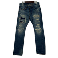 デニムパンツ HYSTERIC GLAMOUR RSM加工スタッズデニムパンツ 0241AP10 (31) 31 ブルー