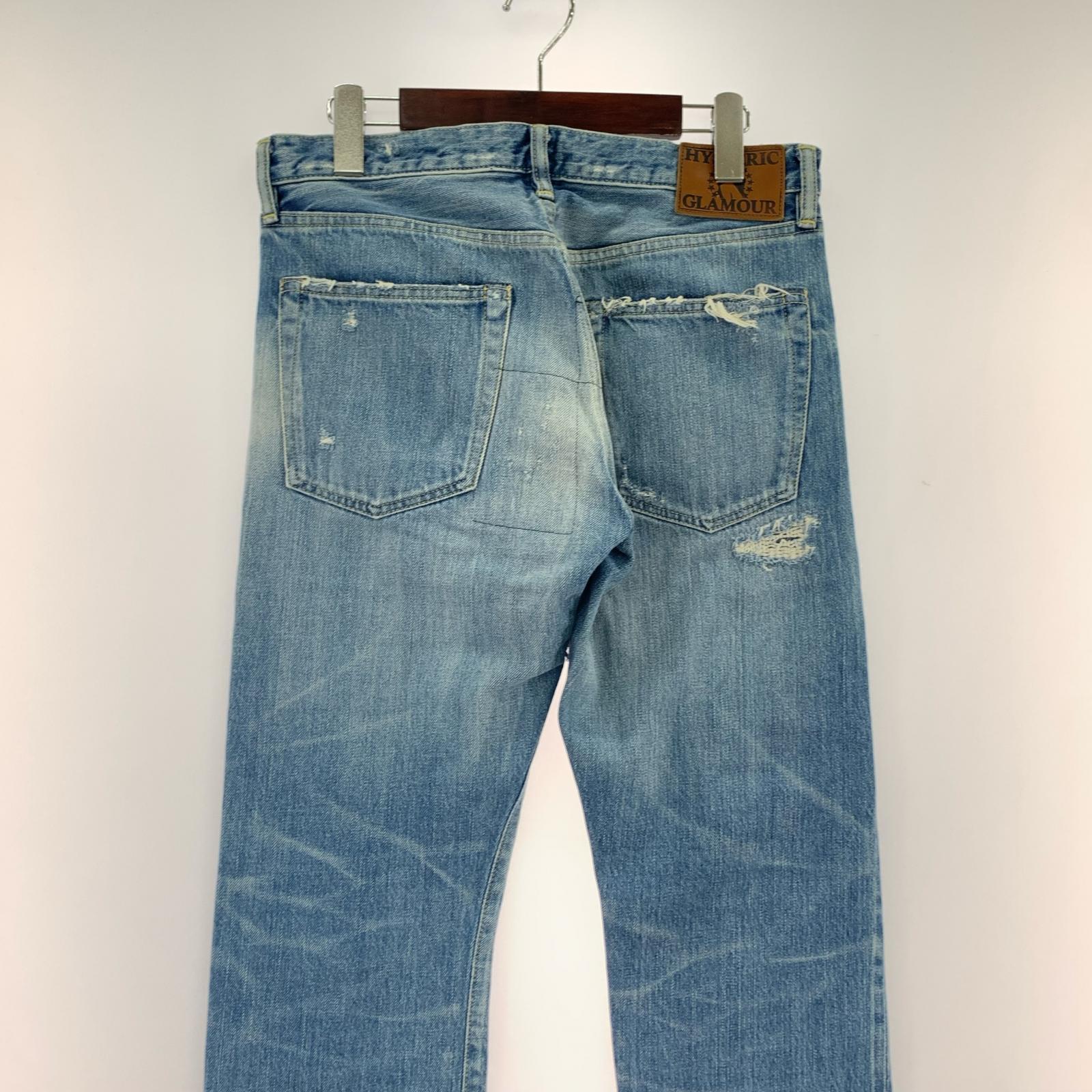デニムパンツ CPR加工リペアクラッシュスタッズデニム インディゴ (28) 30 ブルー