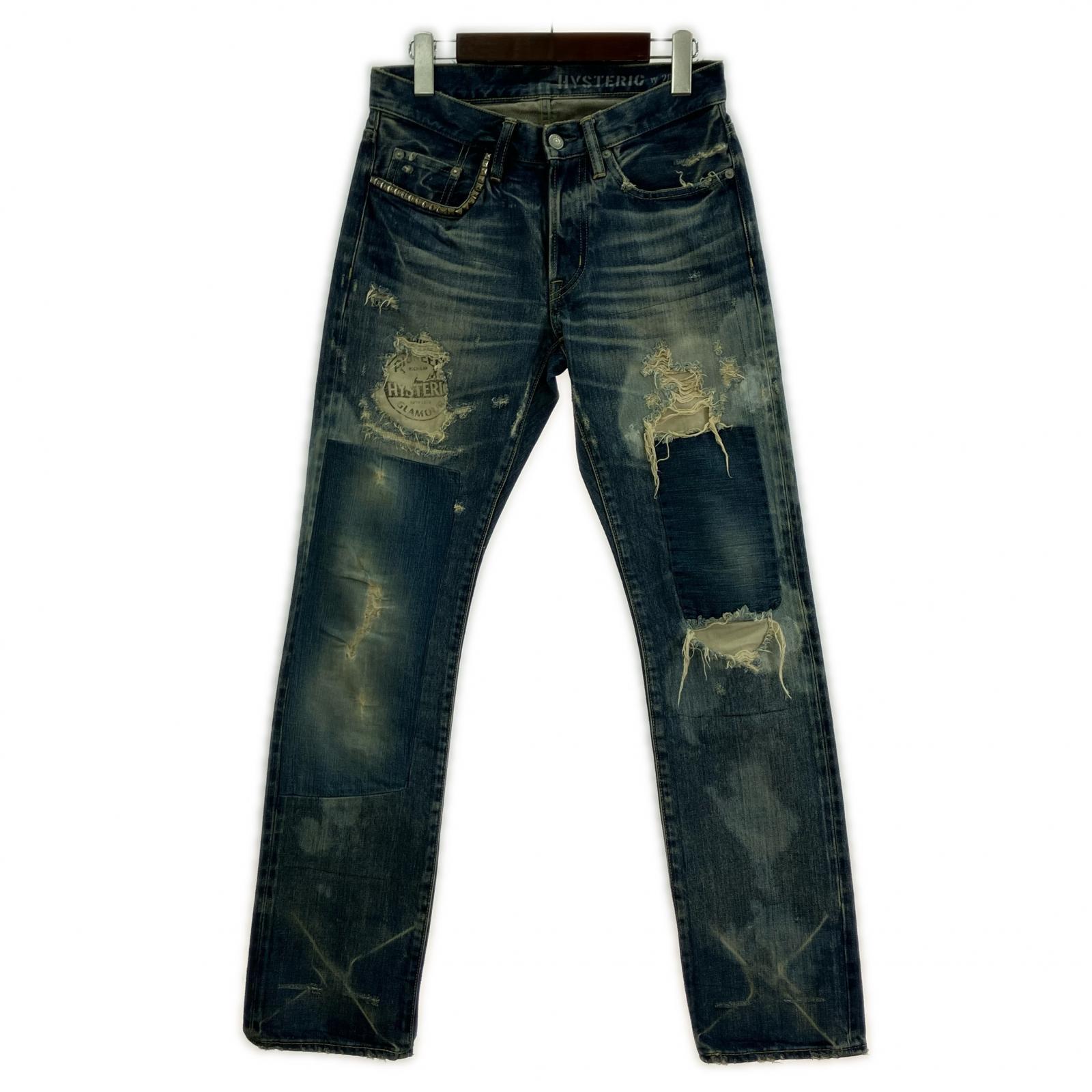 デニムパンツ HYSTERIC GLAMOUR BR加工スタッズデニムパンツ 0253AP15 (28) 28