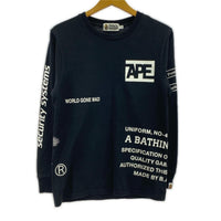 長袖Tシャツ ロゴ プリント 黒 (S) S ブラック