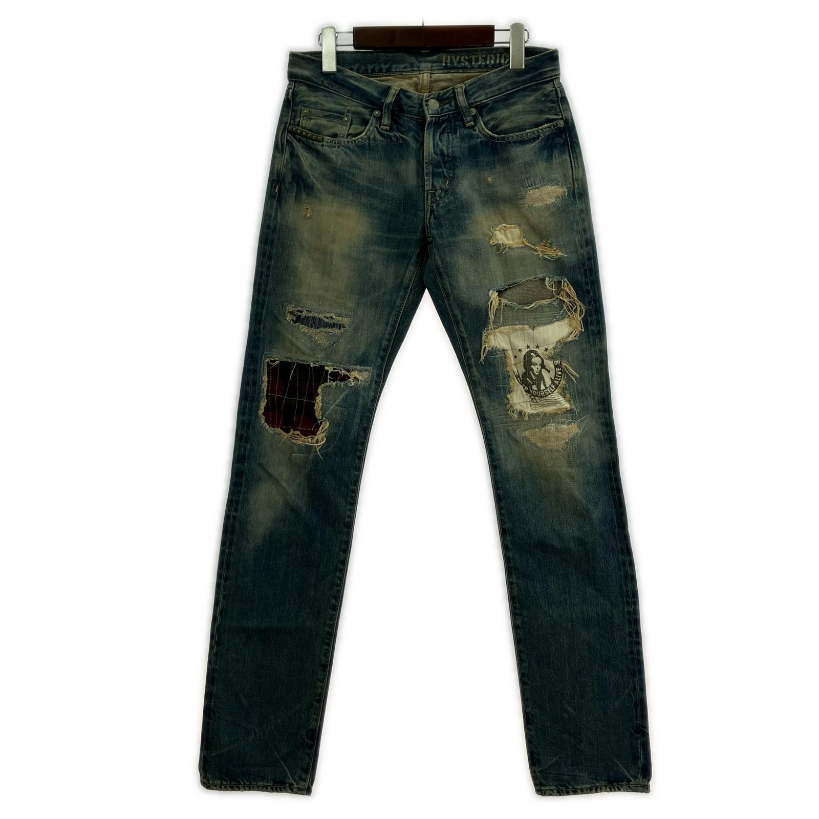 デニムパンツ HYSTERIC GLAMOUR CR加工スタッズデニムパンツ 0243AP04 (29) 29