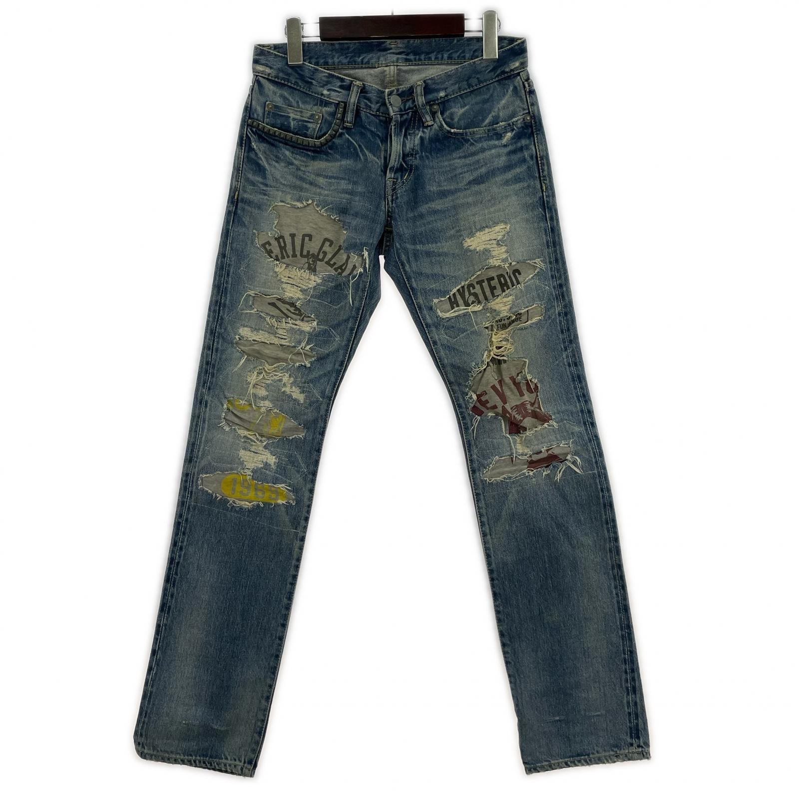 デニムパンツ HYSTERIC GLAMOUR CPR加工スタッズデニムパンツ 0204AP06 (28) 28 ブルー