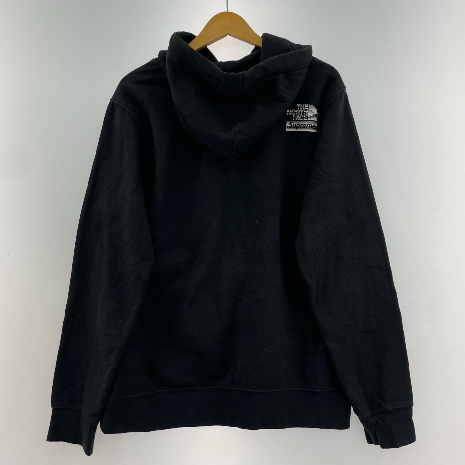 パーカー × THE NORTH FACE ロゴ プリント 黒 (M) M ブラック