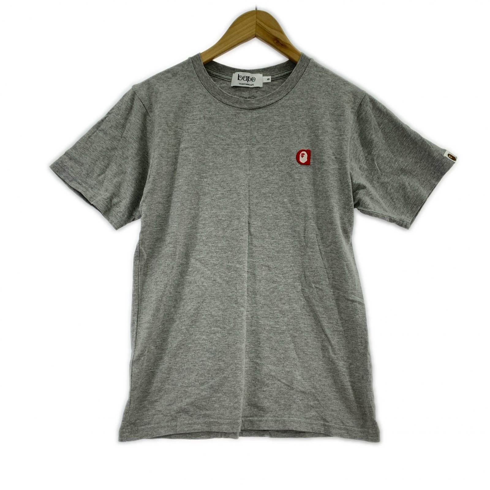 半袖Tシャツ A BATHING APE ワンポイントロゴTシャツ グレー (S) S グレー